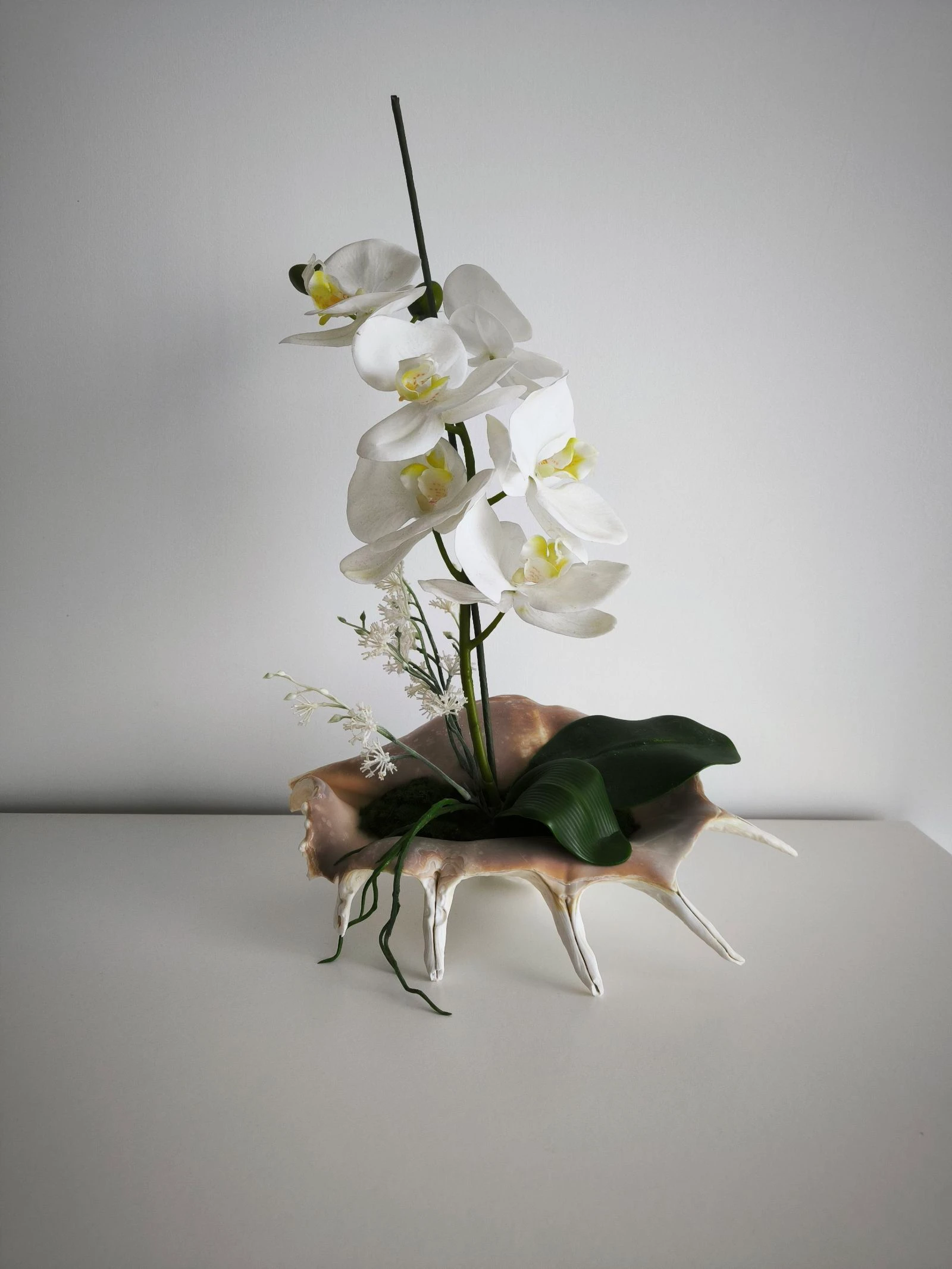 Arranjo com Orquídea artificial, como novo